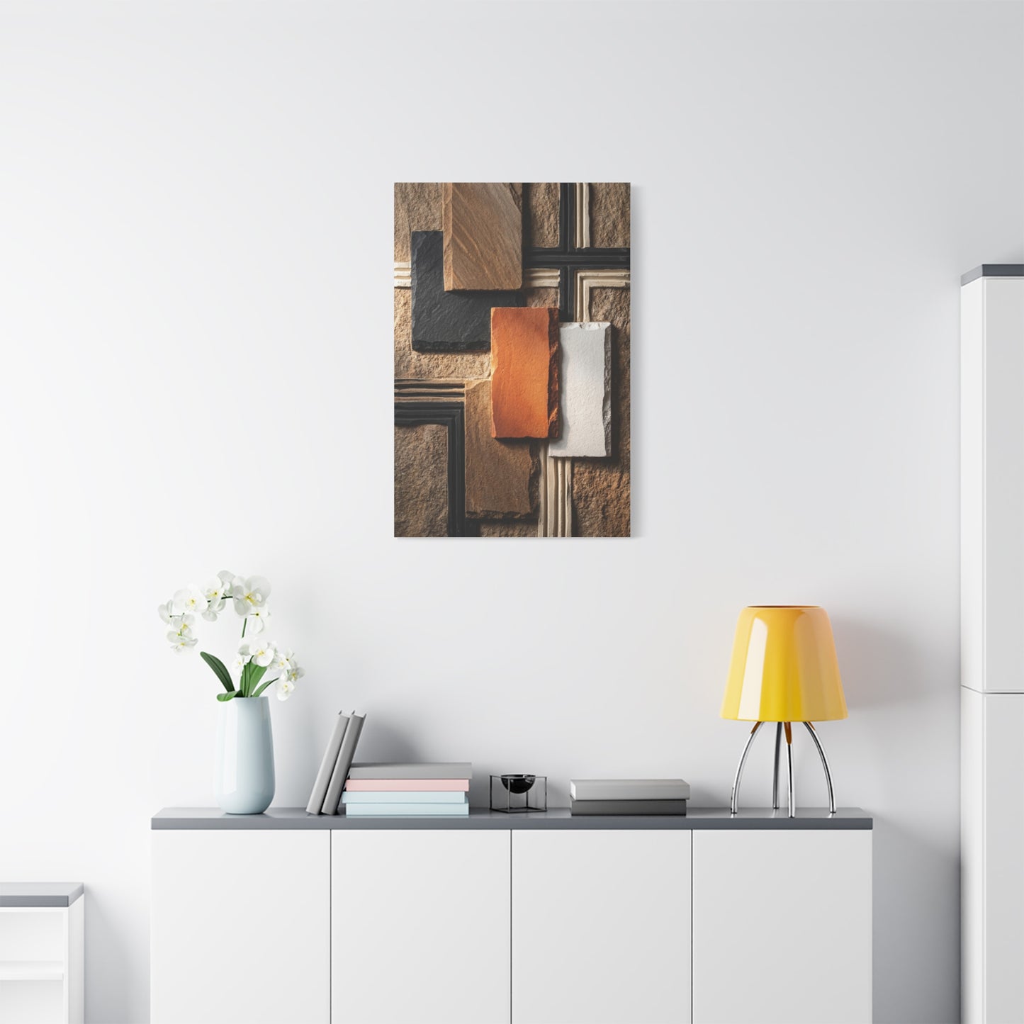 Sculptural Stone Geometry Composition Wall Art & Canvas Print