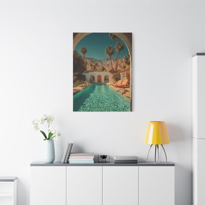 Palm Springs Courtyard Pool Escape Wall Art & Canvas Print