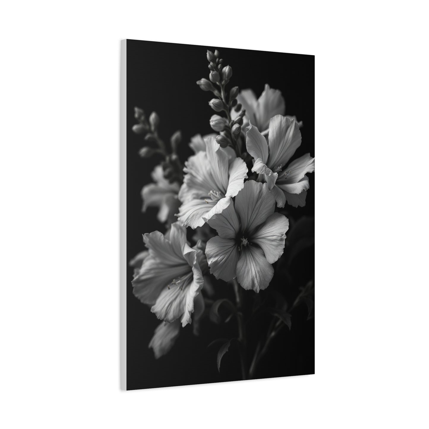 Classic Wildflower Cluster in Monochrome Wall Art & Canvas Prints