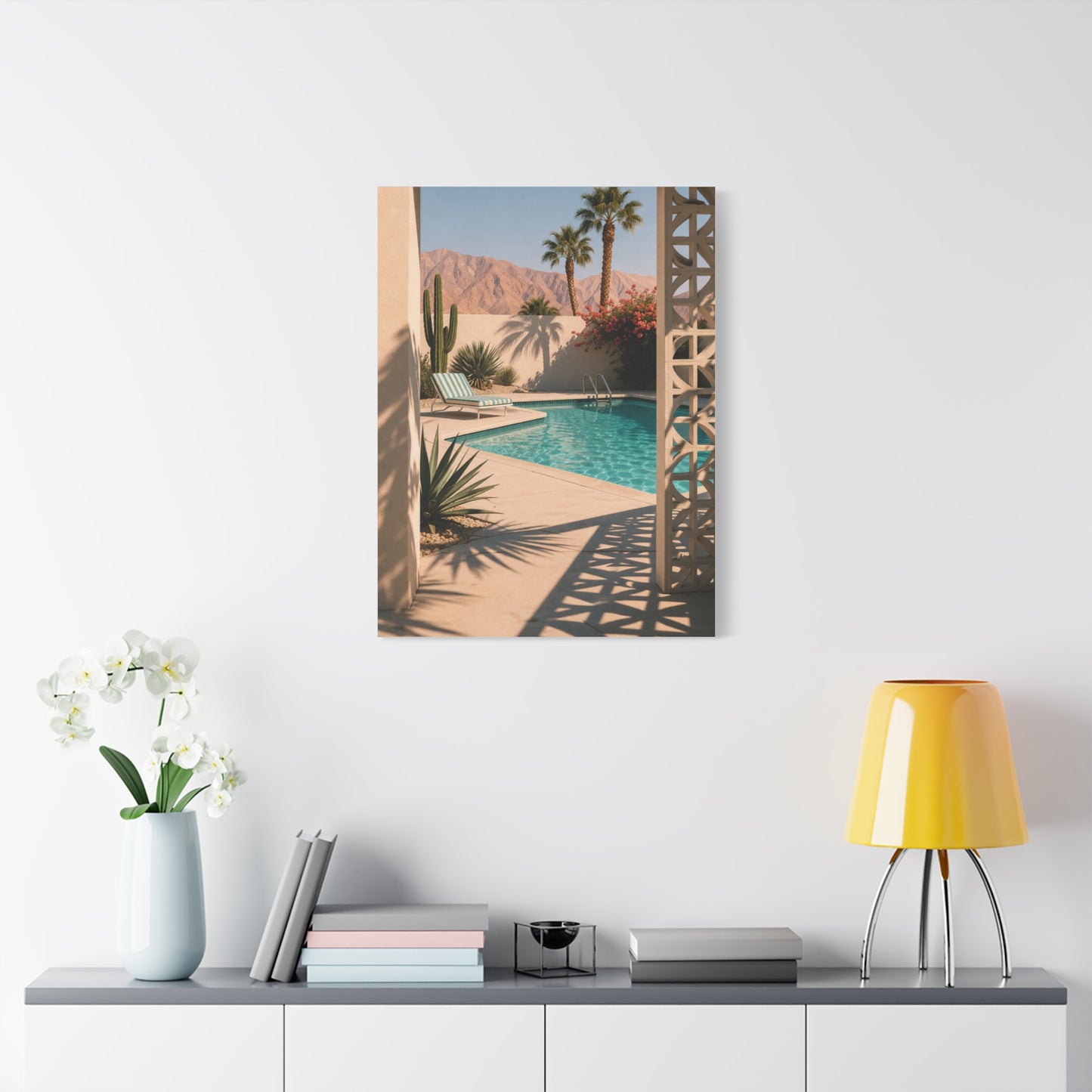 Desert Poolside Modernist Framing Wall Art & Canvas Print