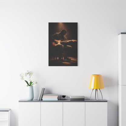 Vintage Electric Guitar Performance Wall Art & Canvas Print