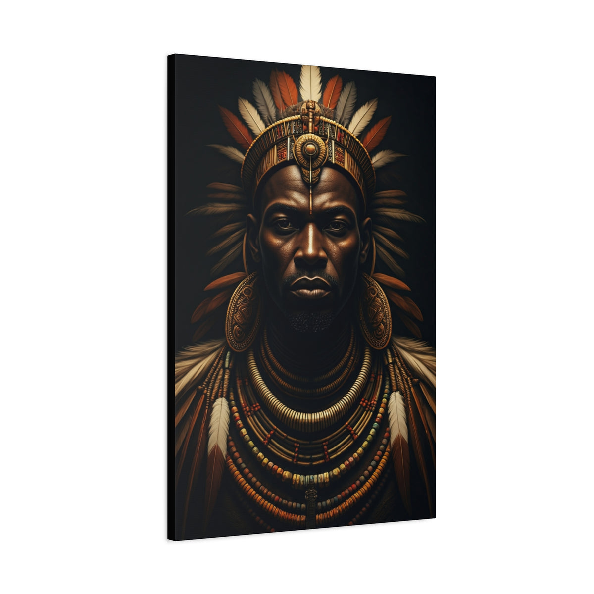 Crowned Tribal King Portrait Wall Art & Canvas Prints