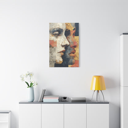 Dual Faces Collage Abstraction Wall Art & Canvas Print