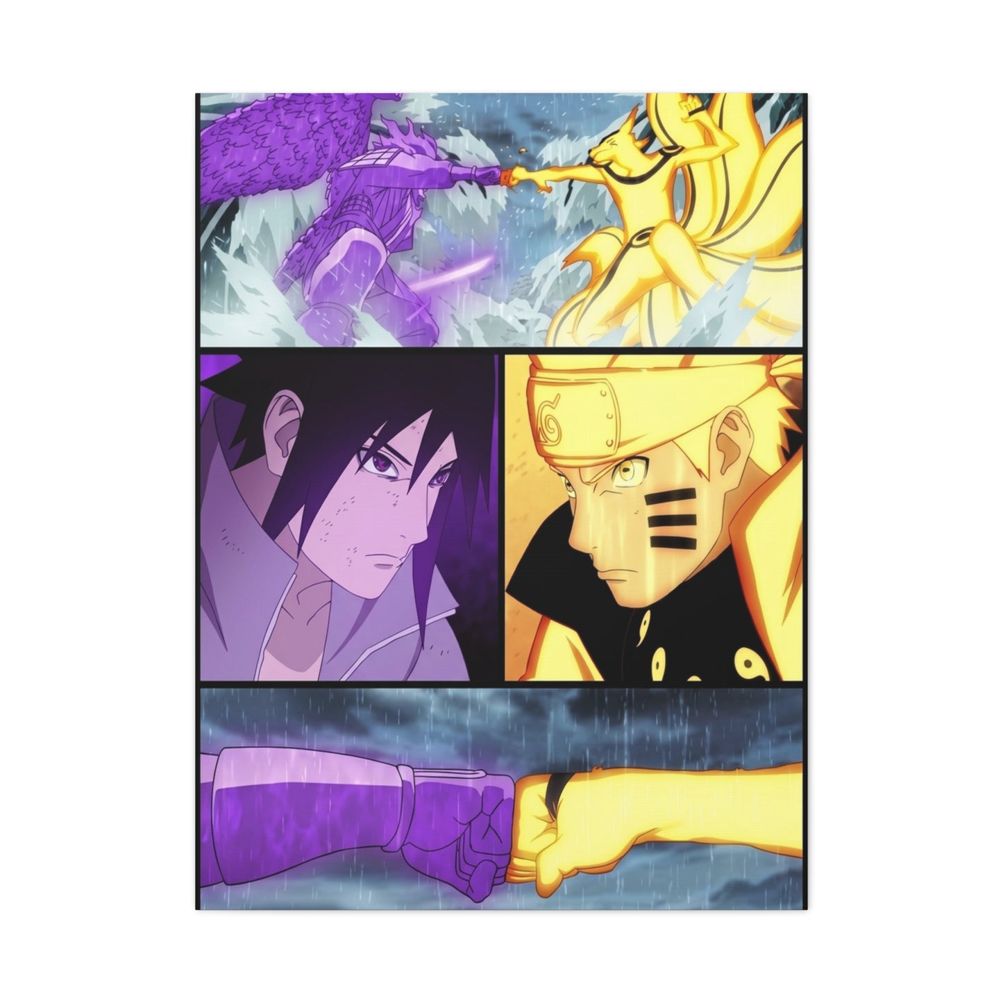 Naruto vs Sasuke Final Clash Poster Wall Art & Canvas Print