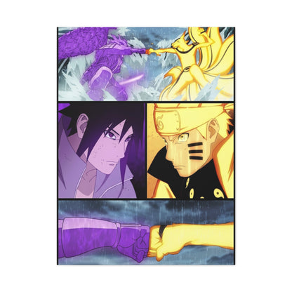 Naruto vs Sasuke Final Clash Poster Wall Art & Canvas Print