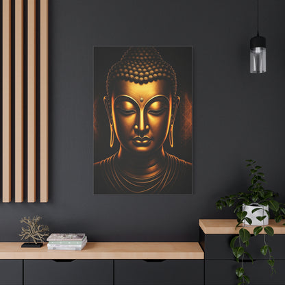 Golden Tranquility Buddha Portrait Wall Art & Canvas Prints
