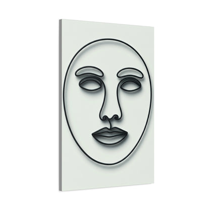 Calm Contour Abstract Face Wall Art & Canvas Print