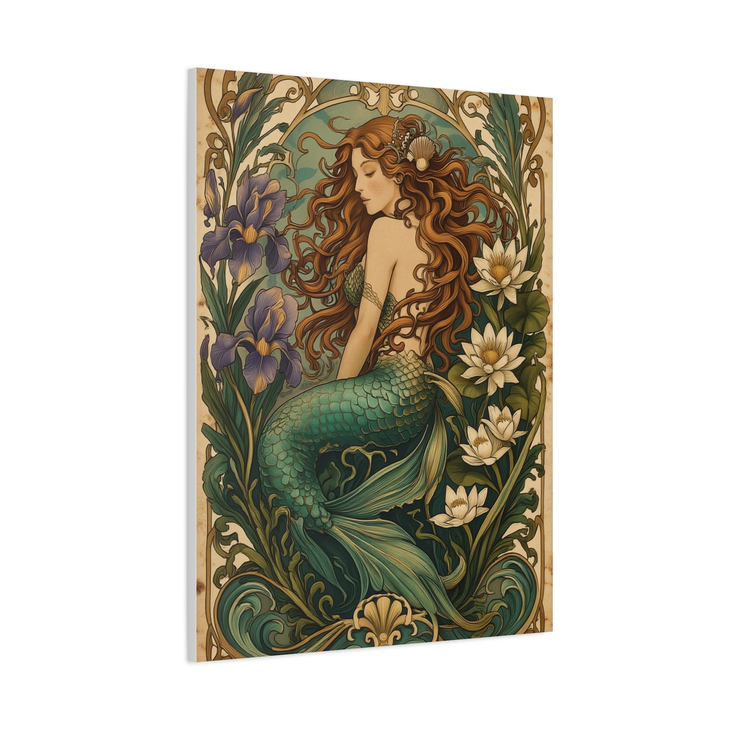 Art Nouveau Floral Mermaid Elegance Wall Art & Canvas Print