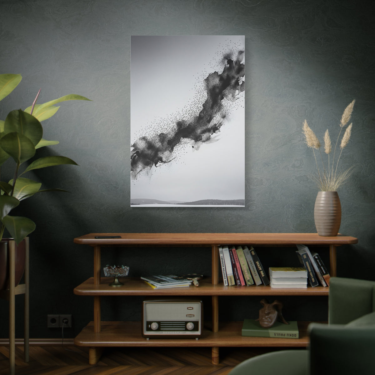 Abstract Ink Motion Romance Minimal Wall Art & Canvas Print