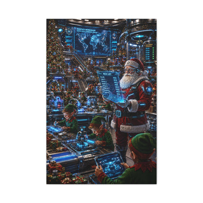 Futuristic Santa Workshop Wall Art & Canvas Print