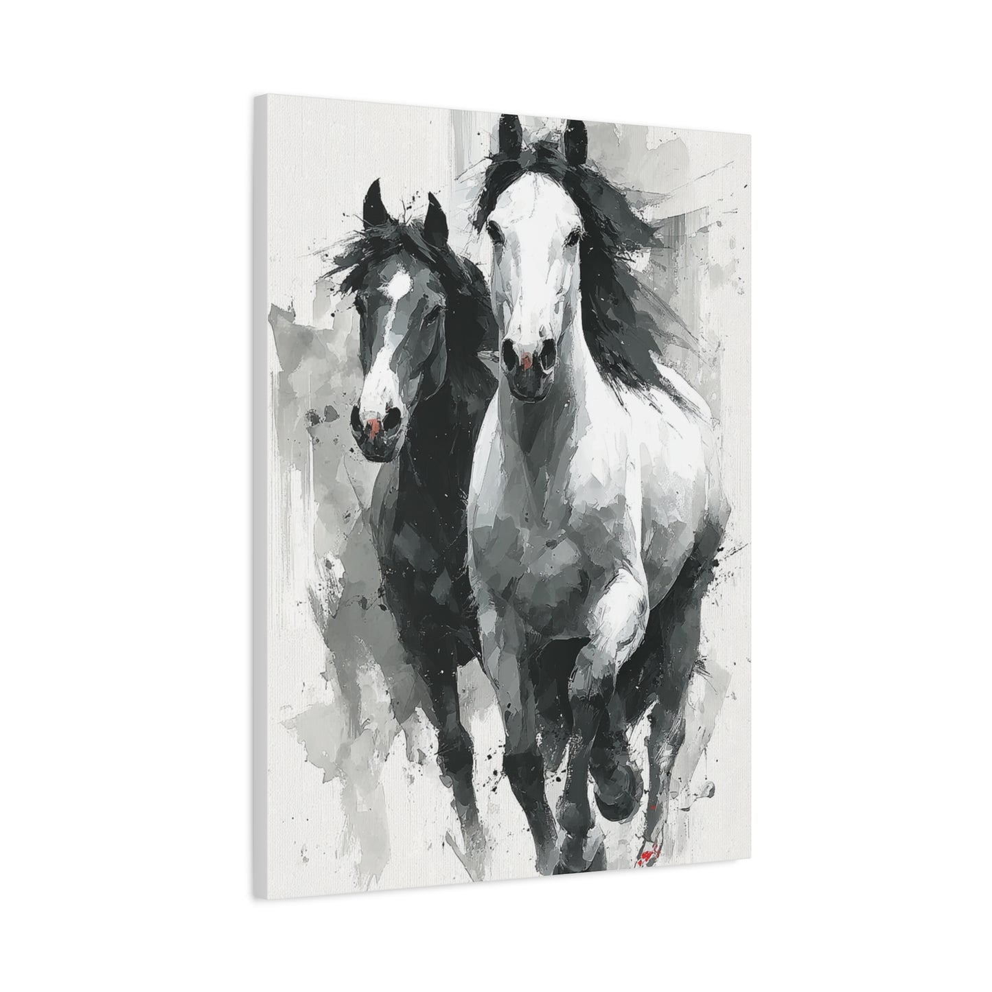 Monochrome Running Horses Abstract Wall Art & Canvas Print