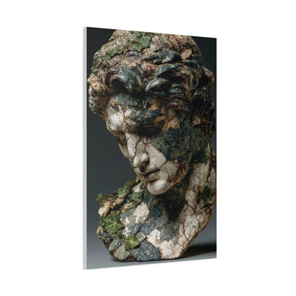 Verdigris Marble Bust Sculpture Wall Art & Canvas Print
