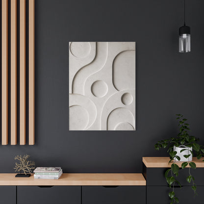 Monumental White Concrete Relief Wall Art & Canvas Print