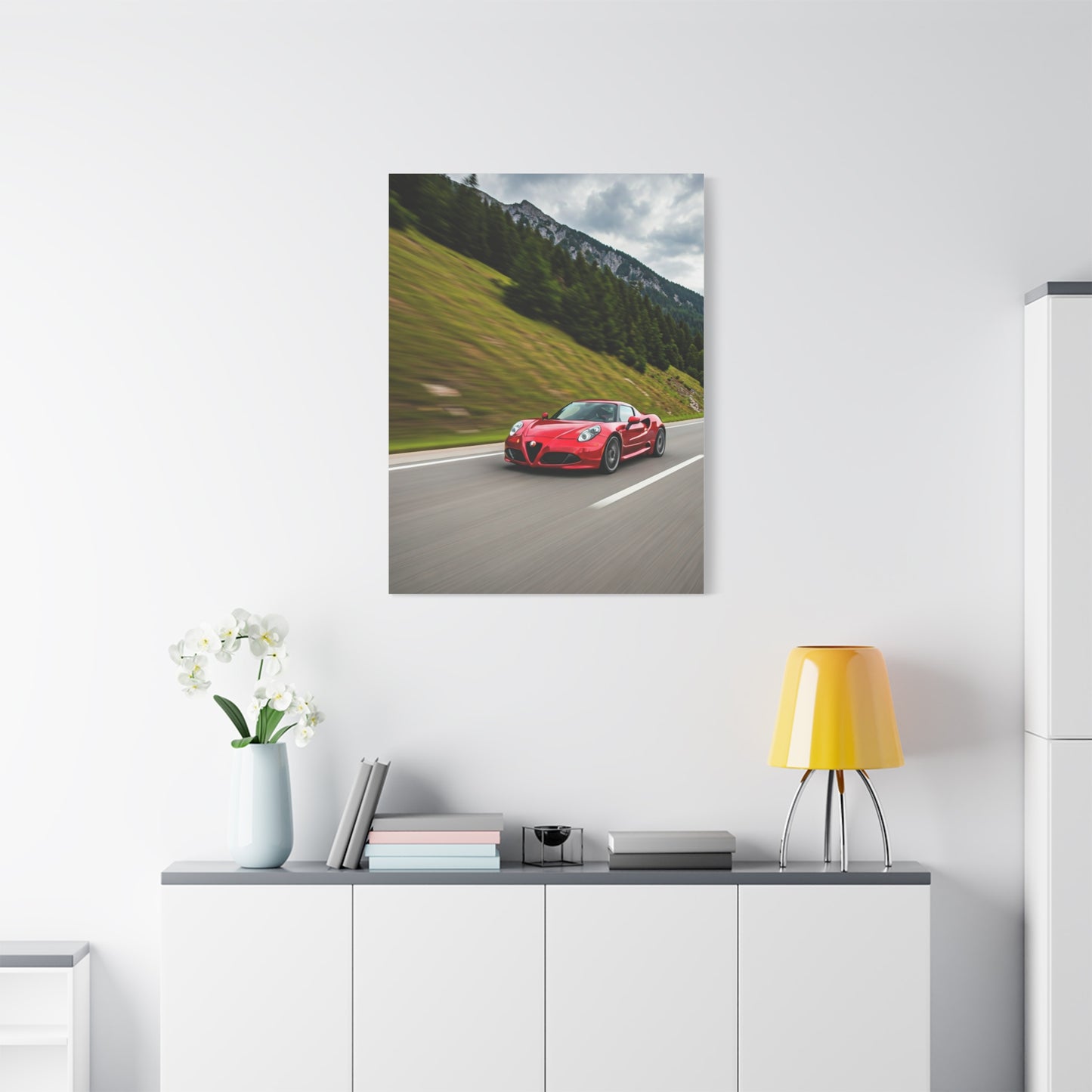 Alfa Romeo 4C Mountain Twisty Road Wall Art & Canvas Prints