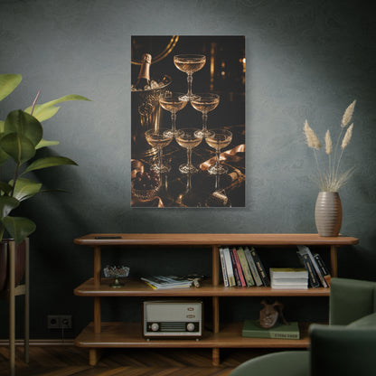 Champagne Coupe Tower Celebration Wall Art & Canvas Print