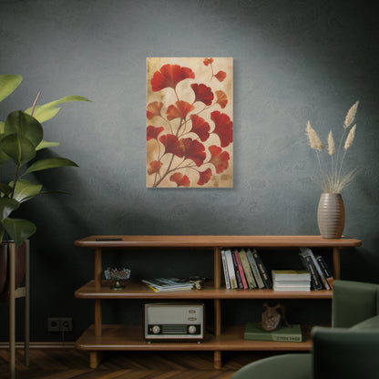 Red Ginkgo Botanical Composition Wall Art & Canvas Print