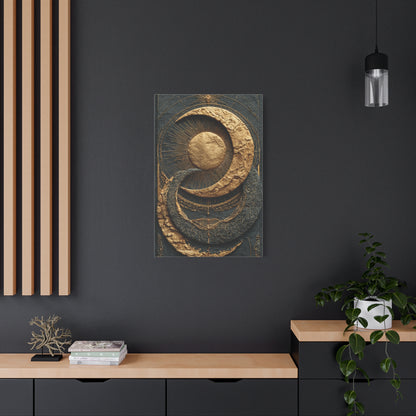 Celestial Gold Eclipse Wall Art & Canvas Print