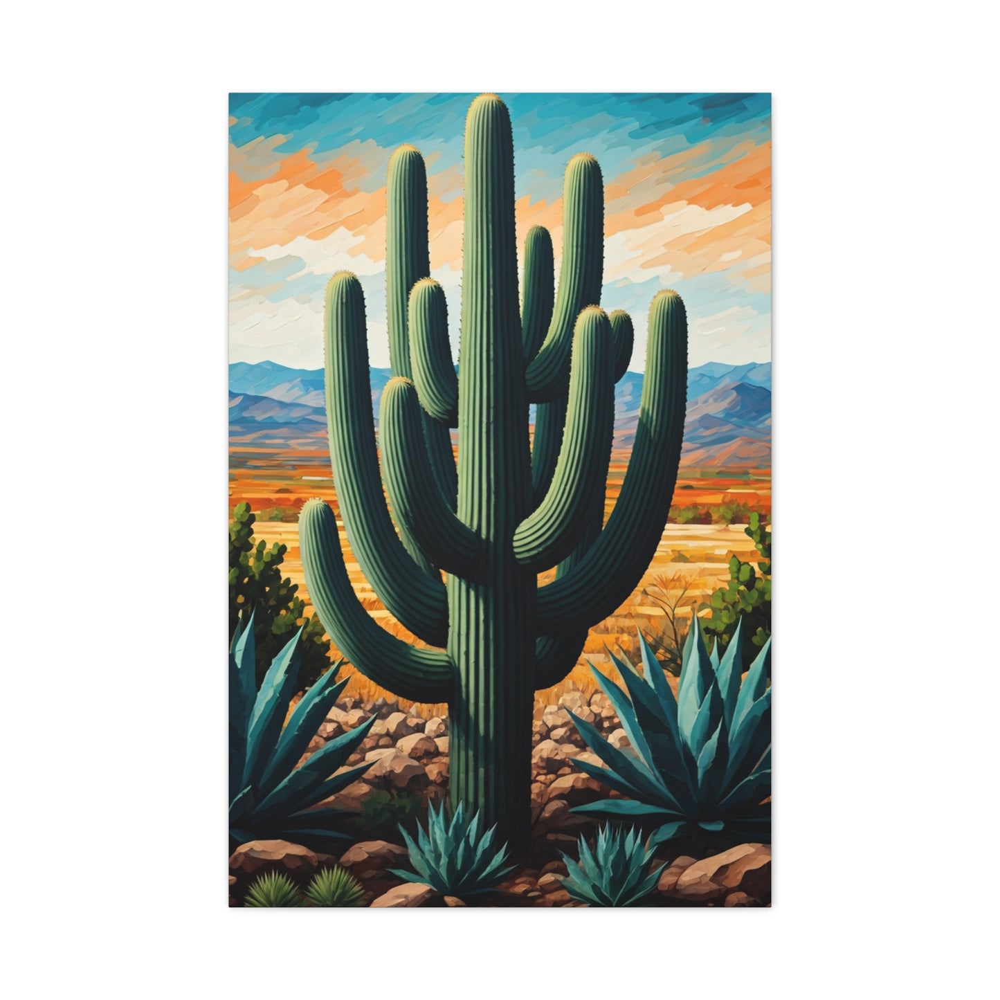 Southwestern Valley Saguaro Landscape Wall Art & Canvas Prints