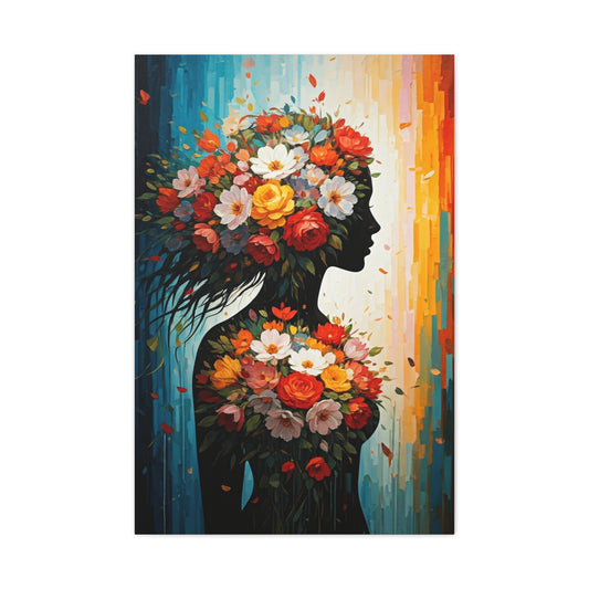Floral Muse Silhouette Wall Art & Canvas Print