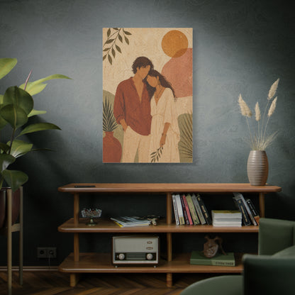 Bohemian Faceless Couple Portrait Wall Art & Canvas Print