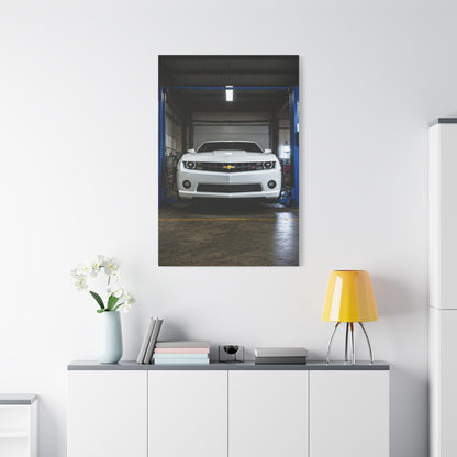 Chevrolet Camaro SS Hydraulic Lift Workshop Scene Wall Art & Canvas Prints