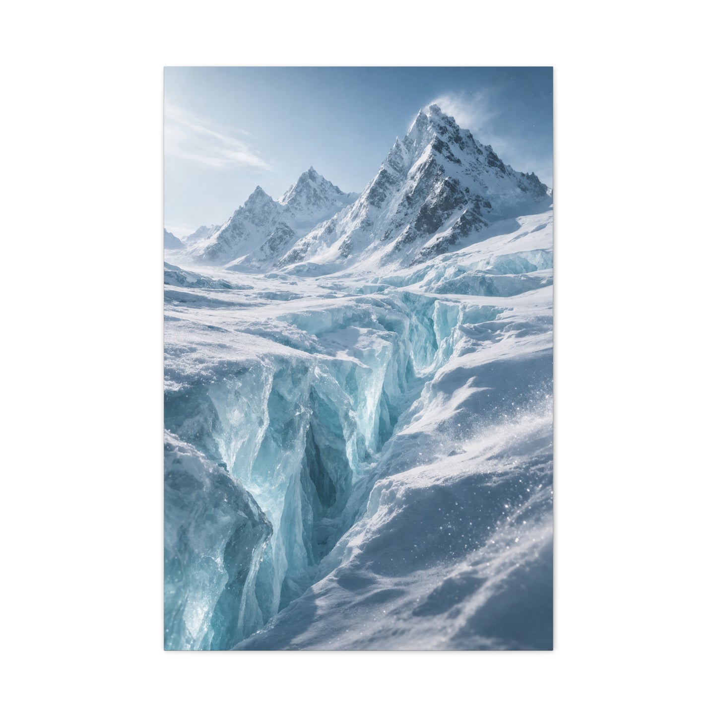 Icy Blue Glacial Crevasse Wall Art & Canvas Print