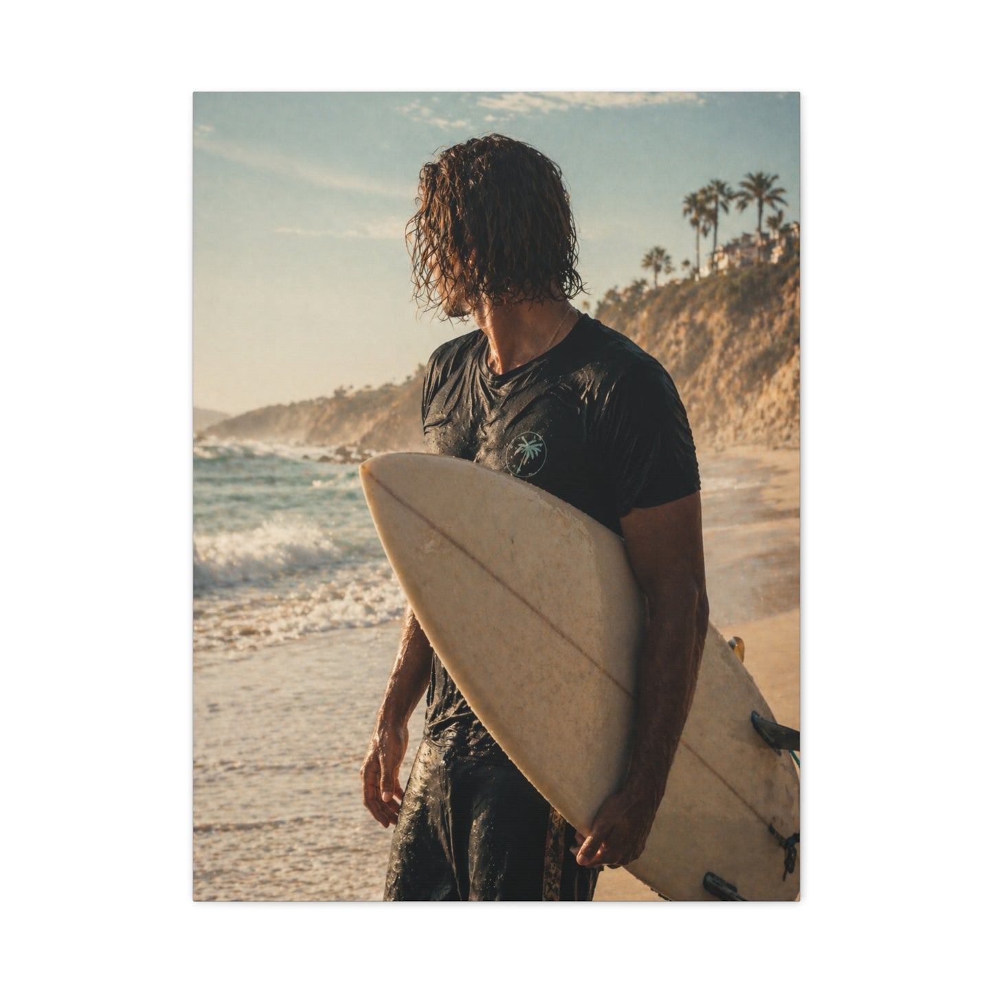 Coastal Surf Reflection Portrait Wall Art & Canvas Print