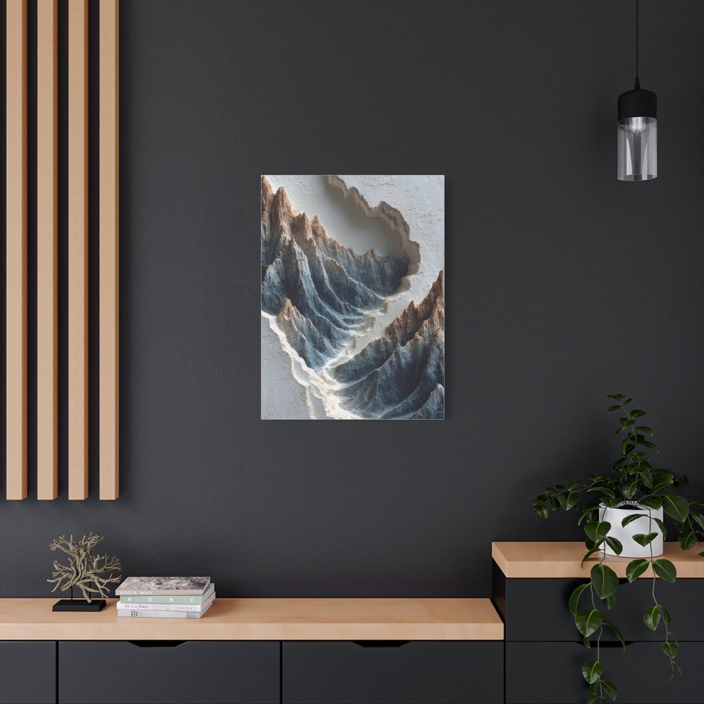Sculpted Topographic Mountain Relief Wall Art & Canvas Print