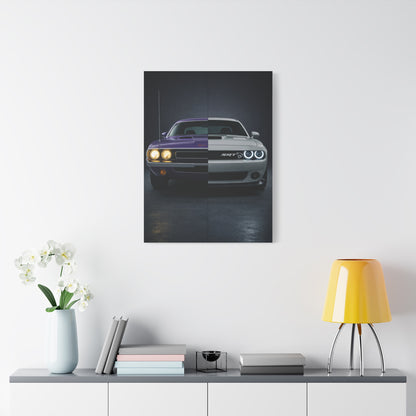 Dodge Challenger Heritage Split 1970 vs Modern SRT Wall Art & Canvas Prints