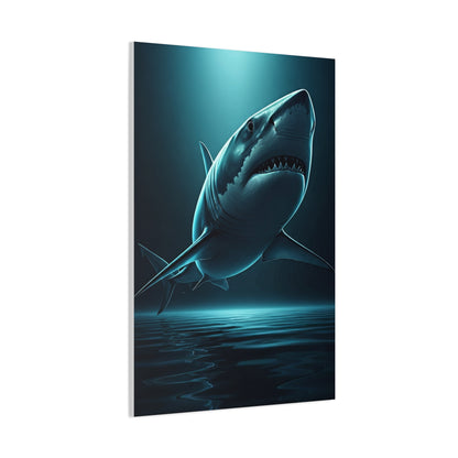 Great White Shark in Deep Blue Waters Wall Art & Canvas Prints