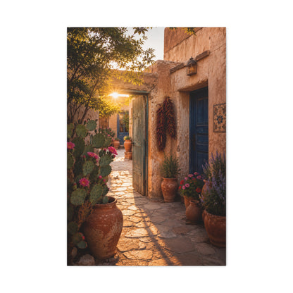 Santa Fe Adobe Courtyard Southwest Wall Art & Canvas Print