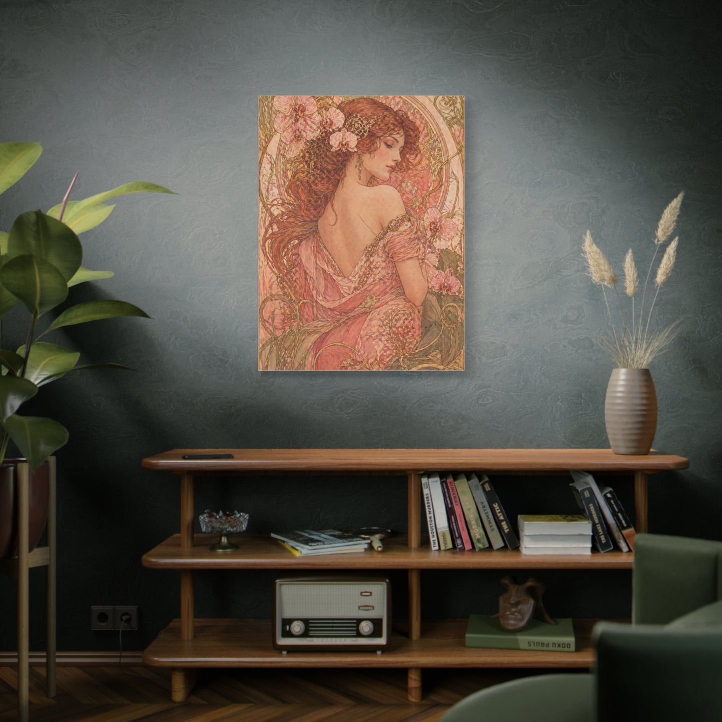 Art Nouveau Pink Muse Portrait Wall Art & Canvas Print