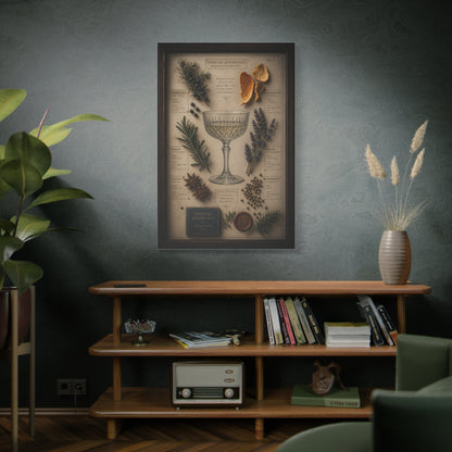 Cocktail Botanical Herbarium Study Wall Art & Canvas Print