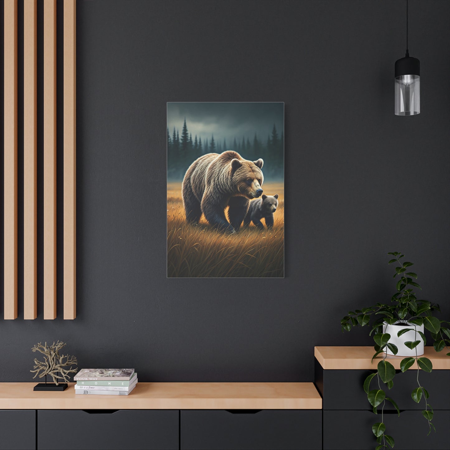 Mother and Cub Golden Meadow Wall Art & Canvas Prints