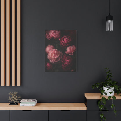 Dark Peony Floral Pink Wall Art & Canvas Print