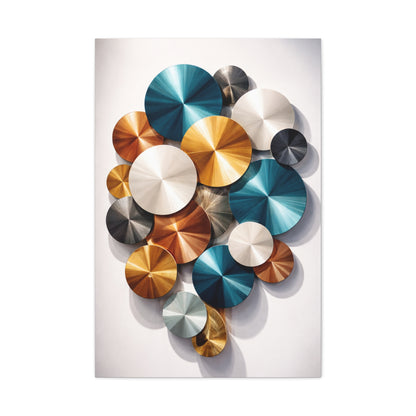 Overlapping Multicolor Metal Circles Wall Art & Canvas Print