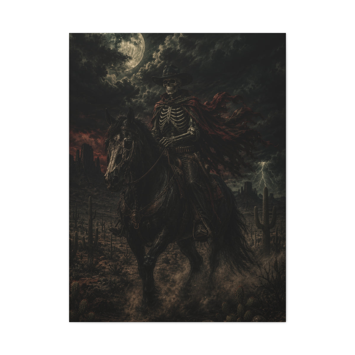 Storm Rider Gothic Western Scene Wall Art & Canvas Print