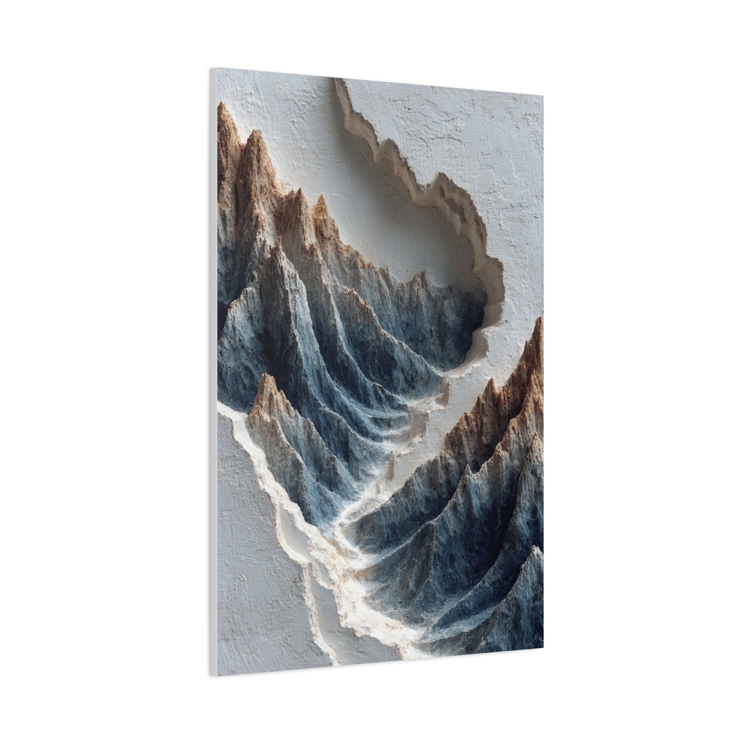 Sculpted Topographic Mountain Relief Wall Art & Canvas Print