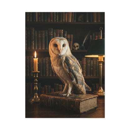 Classic Majestic Barn Owl Library Portrait Wall Art & Canvas Print