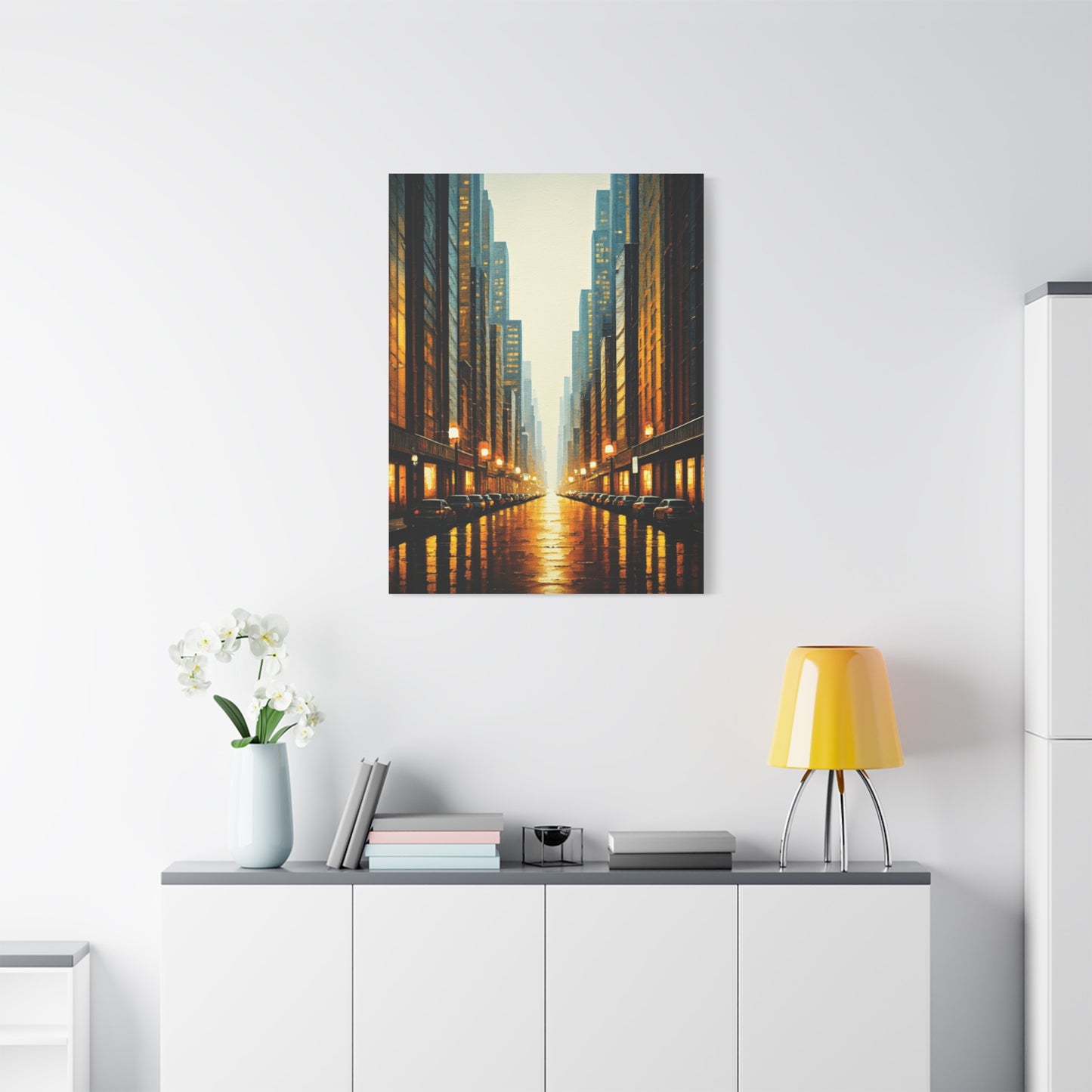 Golden City Reflection Wall Art & Canvas Prints