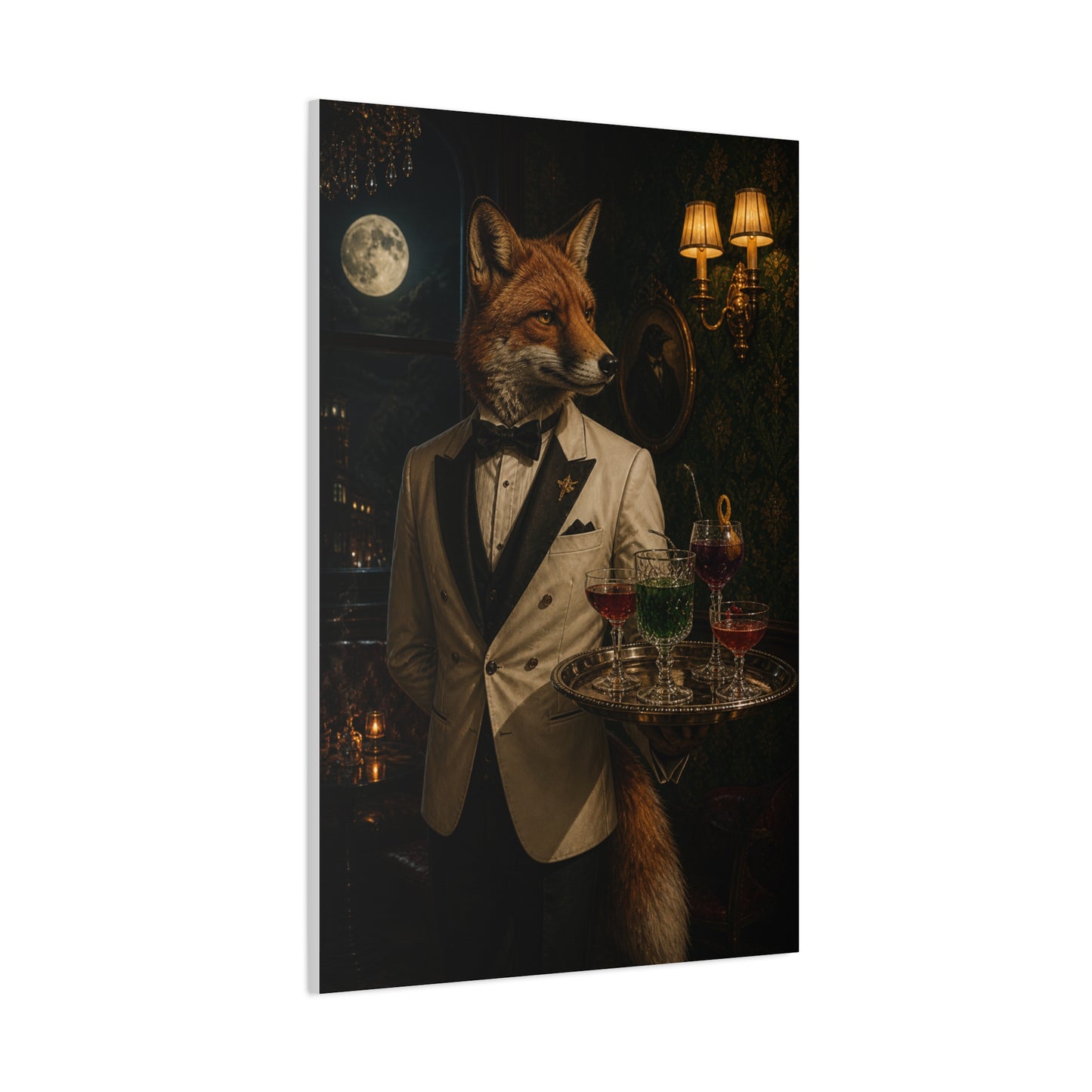 Fox Cocktail Waiter Speakeasy Wall Art & Canvas Print