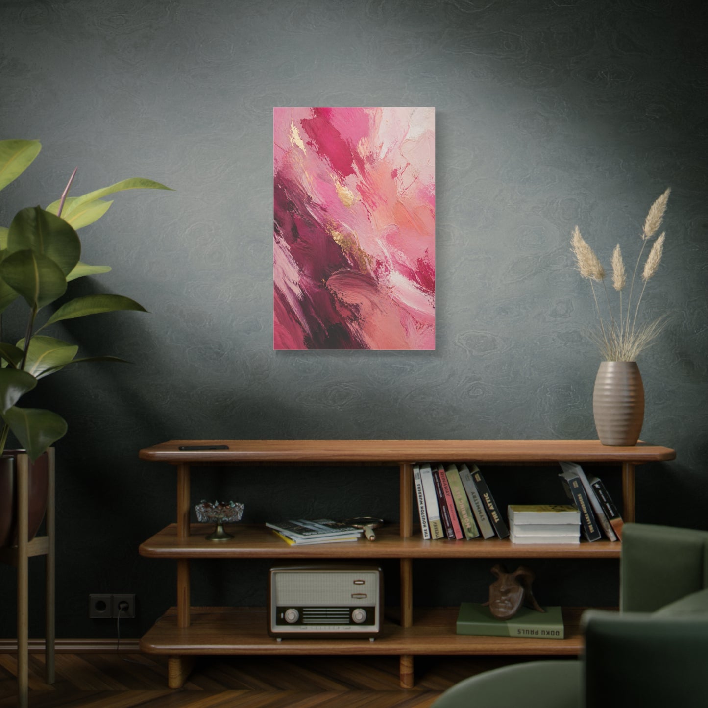 Pink Abstract Expressionist Brushstroke Wall Art & Canvas Print