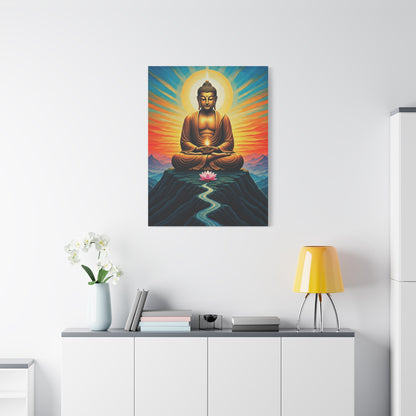 Meditative Buddha with Lotus Path