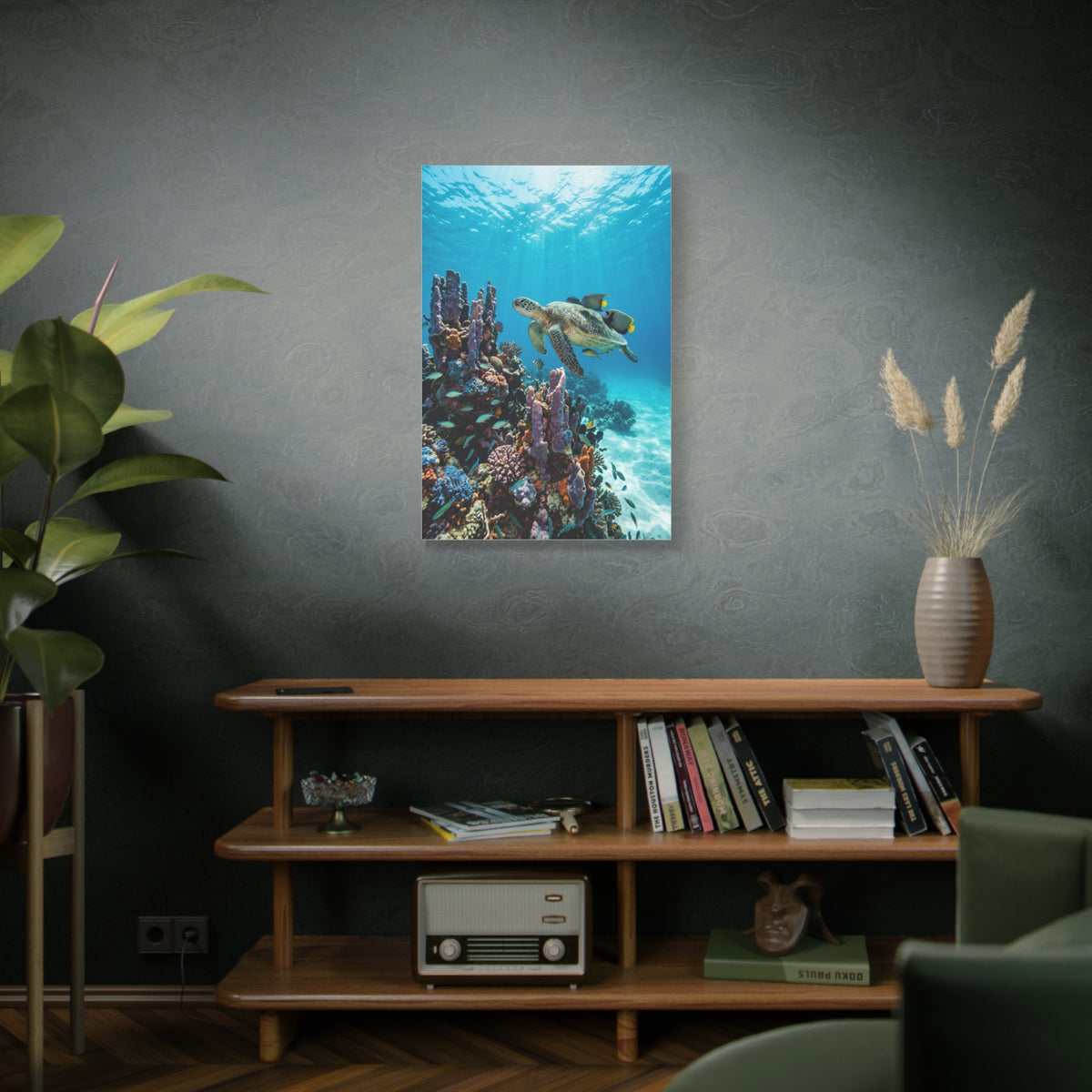 Tropical Ocean Turtle Reef Escape Tropical Wall Art & Canvas Print