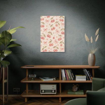 Pink Cherry Pattern Composition Wall Art & Canvas Print