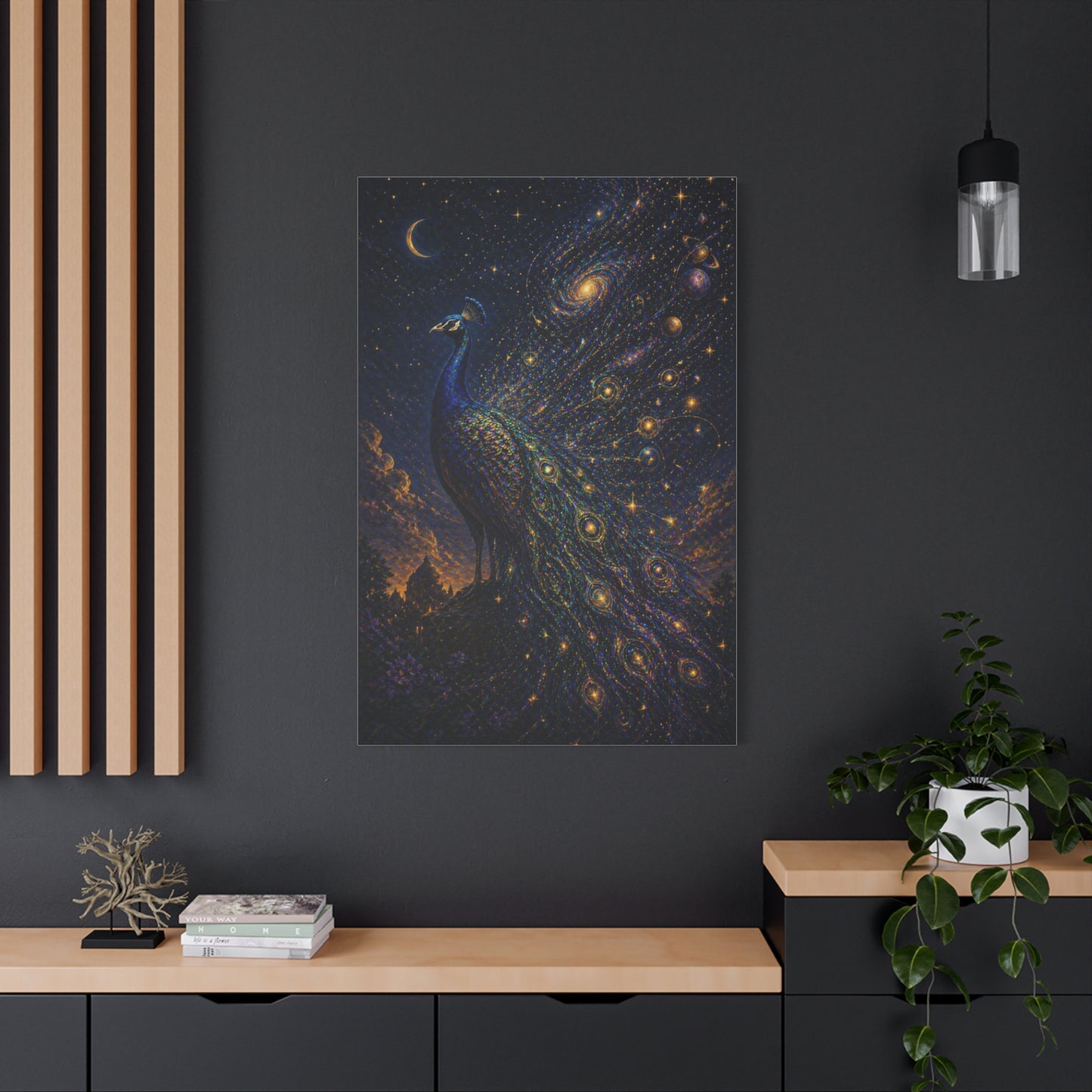 Celestial Peacock Constellation Wall Art & Canvas Print