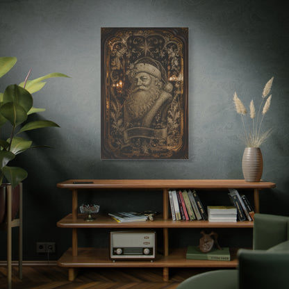 Victorian Etched Mirror Santa Wall Art & Canvas Print