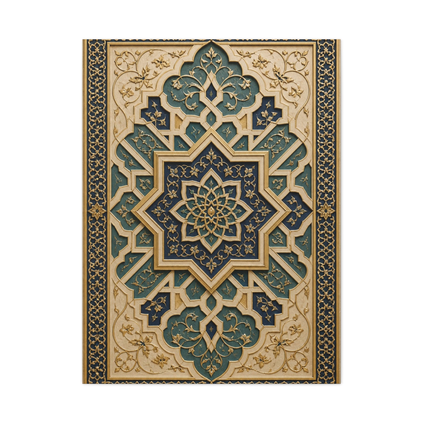 Ornate Islamic Geometric Relief Wall Art & Canvas Print