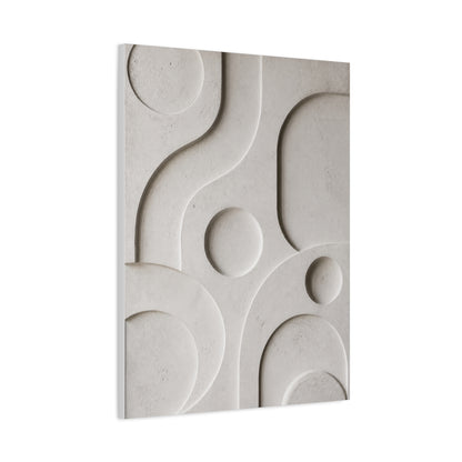 Monumental White Concrete Relief Wall Art & Canvas Print