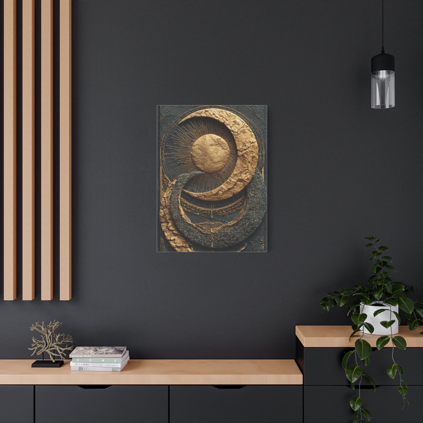 Celestial Gold Eclipse Wall Art & Canvas Print